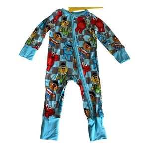 Bamboo Sesame Street Sleeper WeiWei Baby 0-3 Months Foldover Feet & Hands New